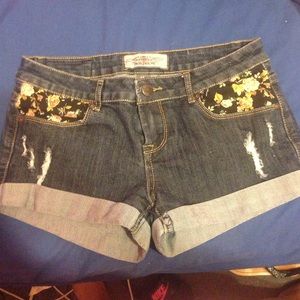 Floral Denim Shorts