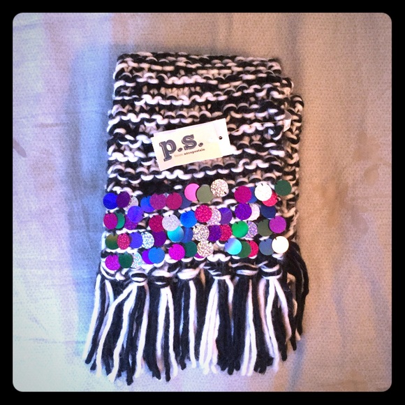 P.S. from Aeropostale - B&W with Sequins - Scarf