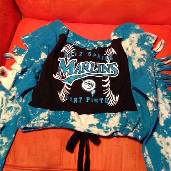 A custom made crop sweatshirt
