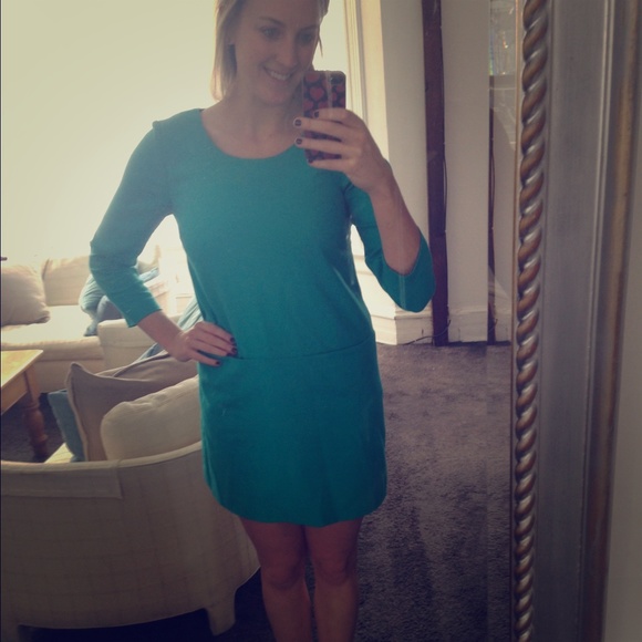 Teal, size 6 J crew shift dress