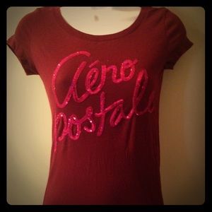 Aeropostale " maroon tee with Aeropostale Bling