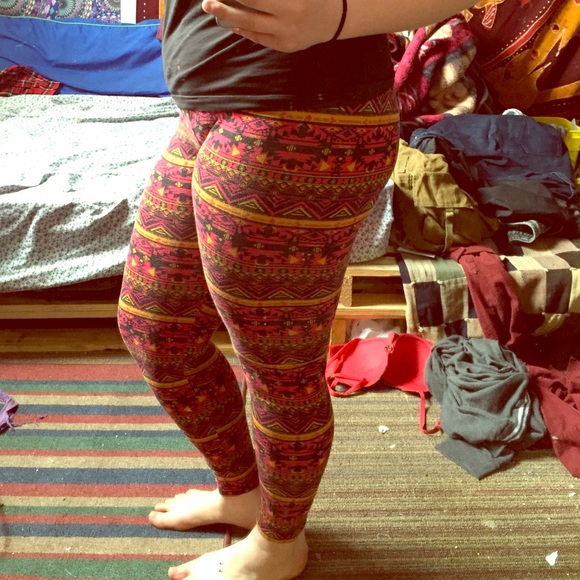 Warm Color Aztec Leggings