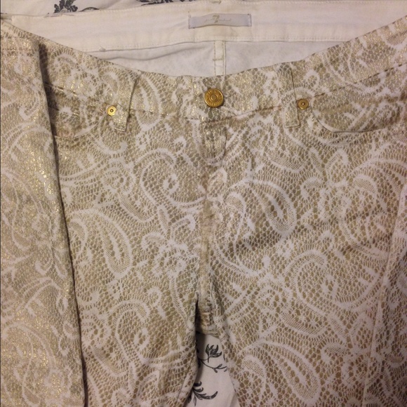 7 for all mankind gold print jeans