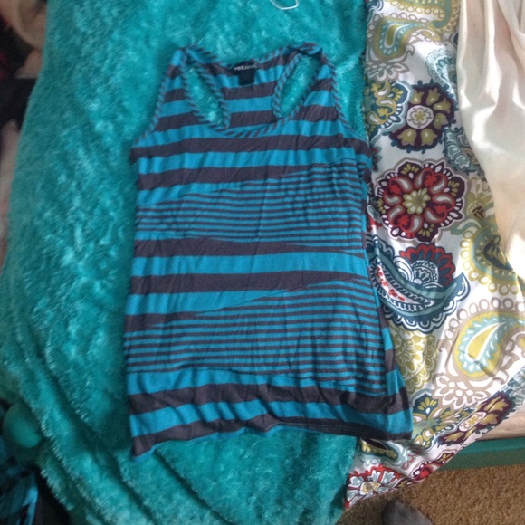 Striped racer-back tank. WET SEAL