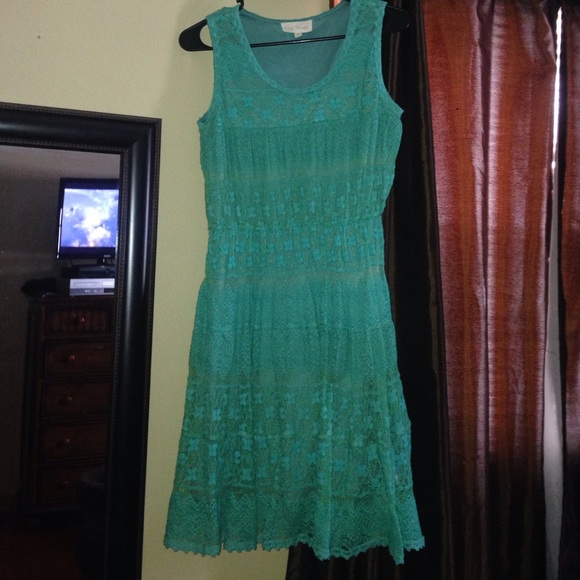 Sea foam green lace dress