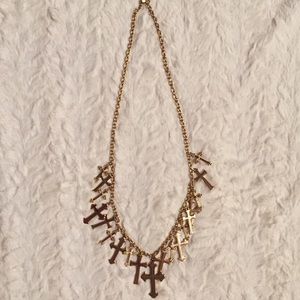 Forever 21 gold cross necklace NWOT
