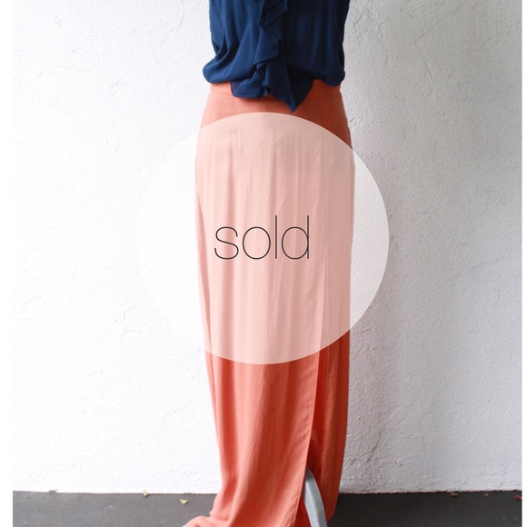 goddess Dresses & Skirts - • SOLD • High slit orange maxi skirt