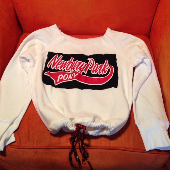 A white custom made sweatshirt
