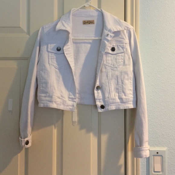 White Denim Crop Jacket