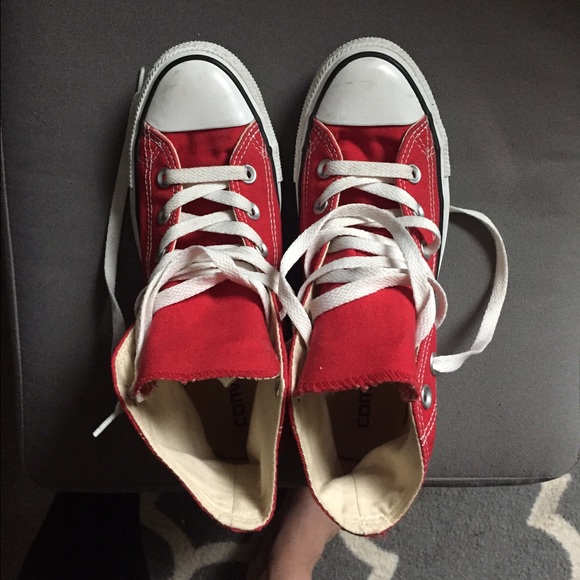 Red Hightop Converse.  Size 7