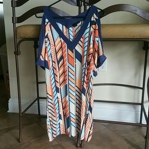 GLAM multicolor cutout sleeve dress