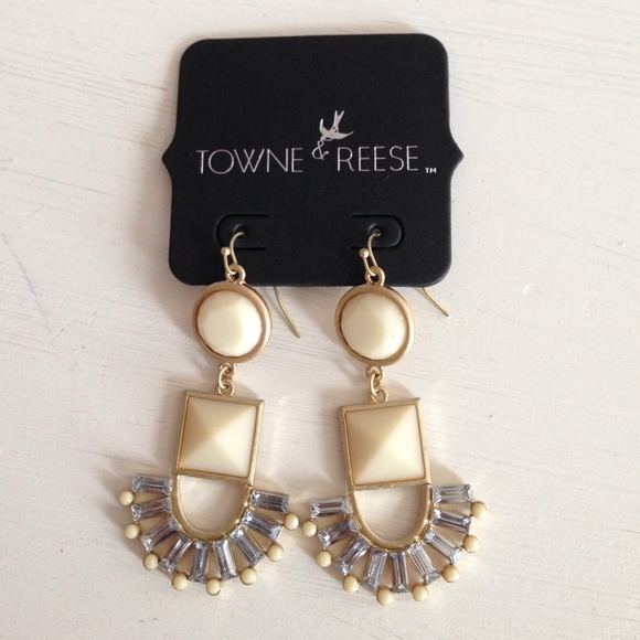 Ivory and Crystal Statement Earrings