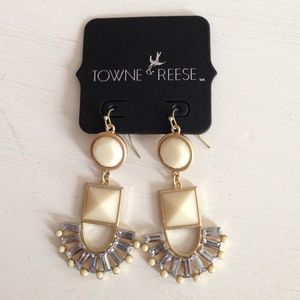 Ivory and Crystal Statement Earrings