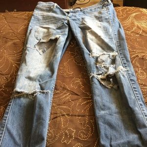 Distressed jeans