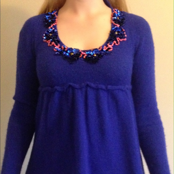 Free People Wool + Rabbit Hair Sweater w/ Keyhole - Picture 2 of 4