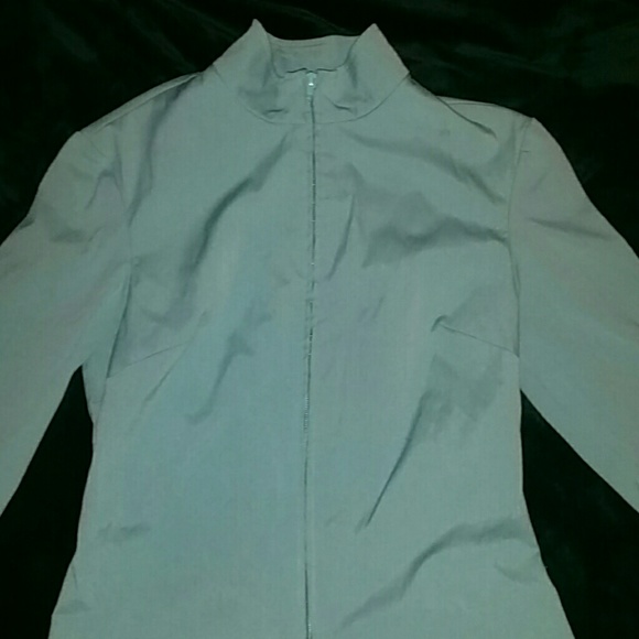 Express 3/4 sleeve zip up shirt, stretchy.