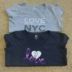 Bundle of 2 New York & Co "LOVE" Tees