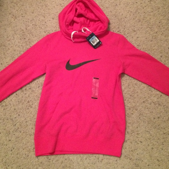 Pink Funnel Neck Nike Hoodie!