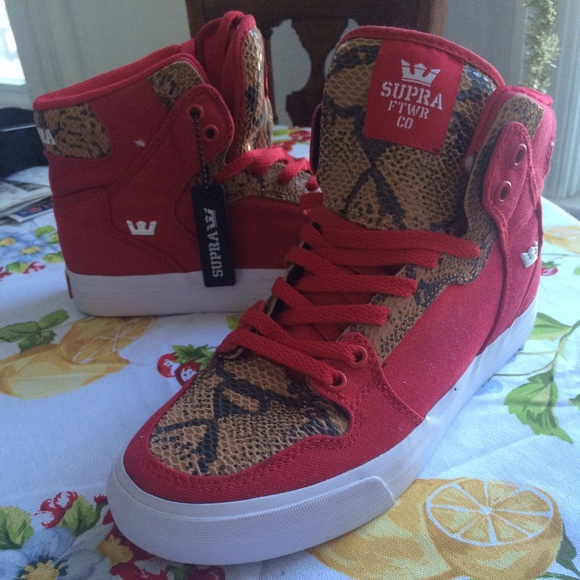 Supra Vaider Red/Snake Print.