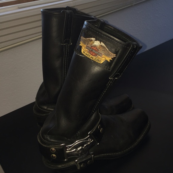 Harley Davidson bikers riding boots