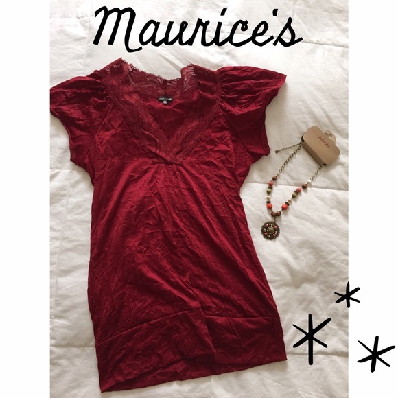 Red Lace Blouse