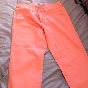 salmon jeans, slim blazer coat, teal peplum dress