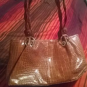 Light brown purse 3 compartments reposh