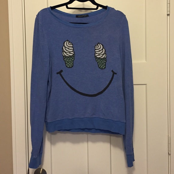 Wildfox Sweaters - Wildfox ice cream cone smiley baggy beach jumper