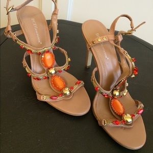 High heel sandals with jewels