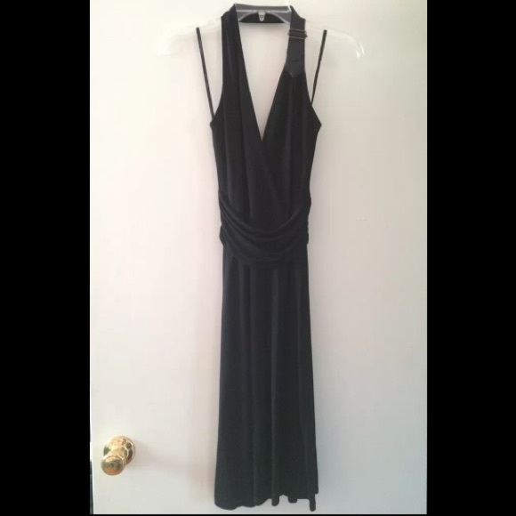 Laundry Shelli Segal Black Buckle Leather Halter 4