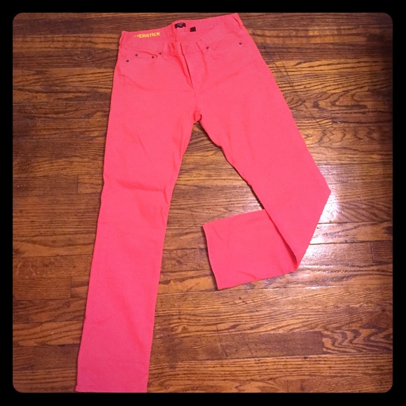 JCrew outlet coral matchstick jeans