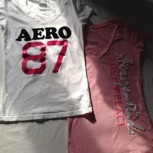2 small aero shirts $7 hardly worn