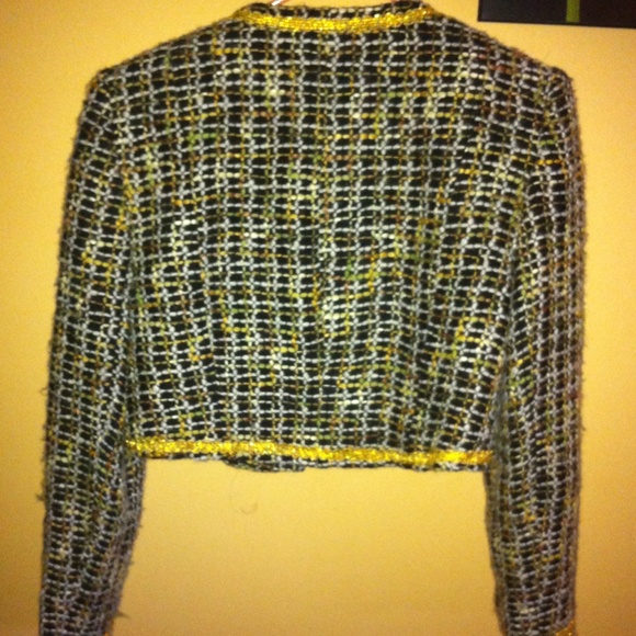 Crop Jacket size 10, blogger style gold colors - Picture 2 of 4