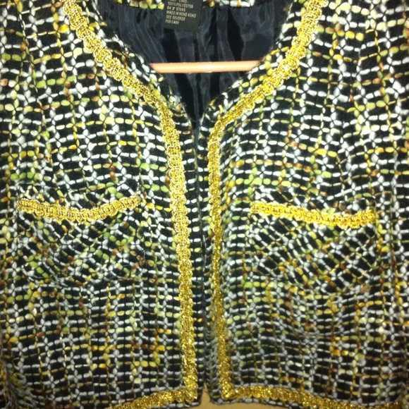 Crop Jacket size 10, blogger style gold colors - Picture 4 of 4