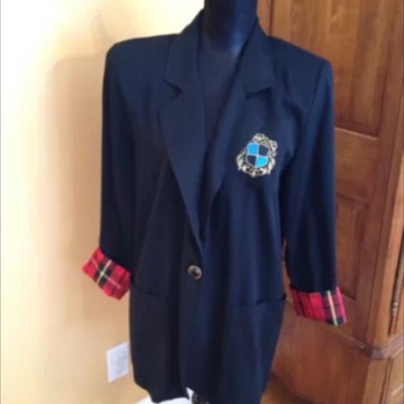 Jackets & Blazers - Vintage 2X (looks cool loose!) collegiate blazer