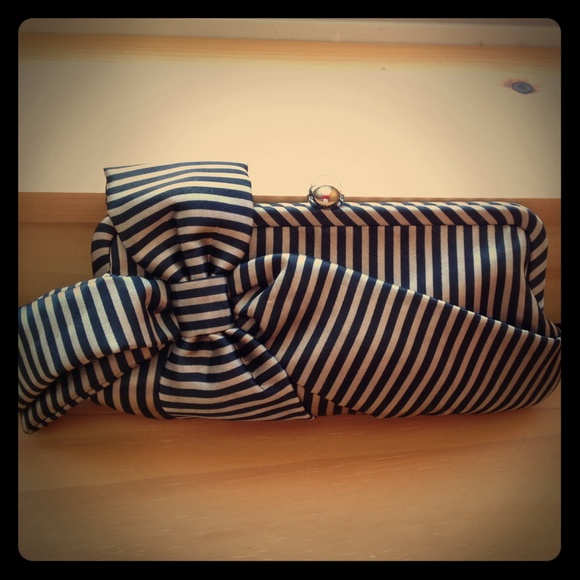 Striped Satin Clutch