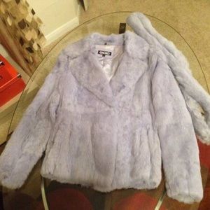 XOXO lilac rabbit fur jacket, S