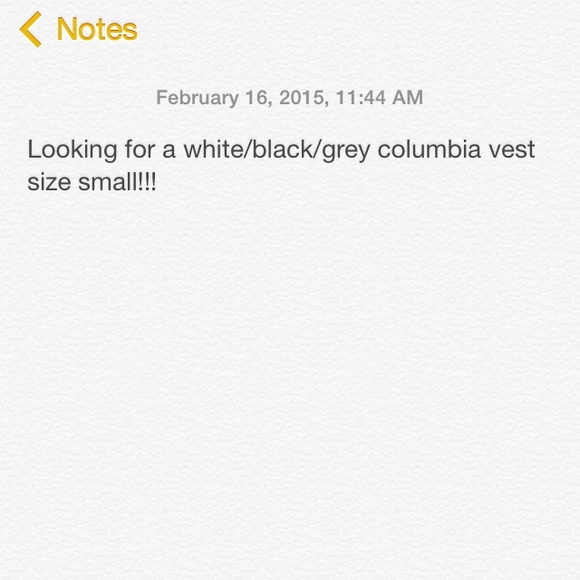 Looking for a grey white or black columbia jacket