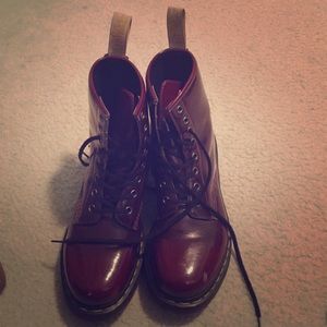Maroon Vegan leather Doc Martens