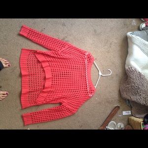 crochet mesh sweater