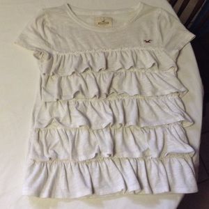 Ruffled shirt Hollister color- off white
