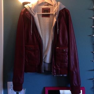 Maroon leather jacket