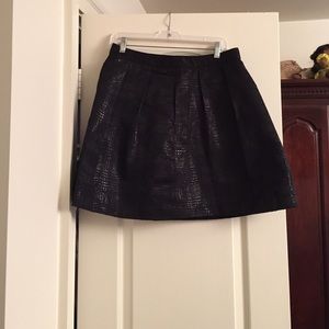 Black Patterned Fit N Flare Skirt