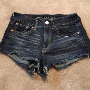 High waisted dark wash shorts American eagle