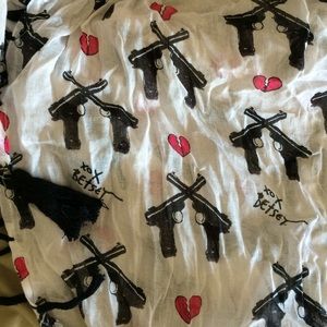 Betsey Johnson Pistol Scarf with tassels
