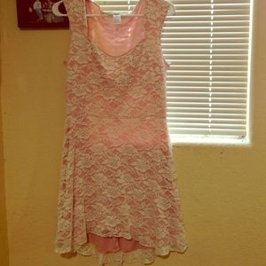 Pink and white lace dress