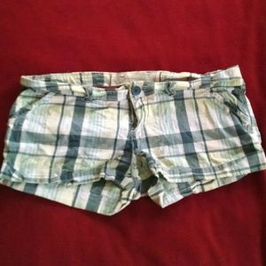Plaid, hollister shorts.