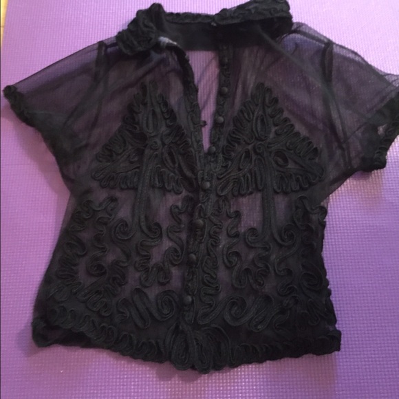 Black see thru shirt size medium