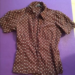 Polka dot brown shirt size small