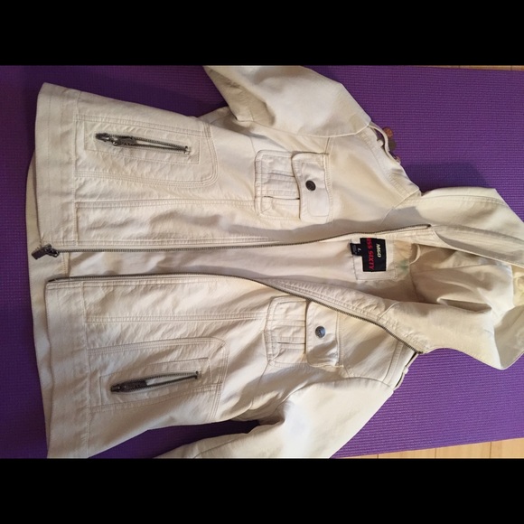 Miss sixty white leather jacket size L